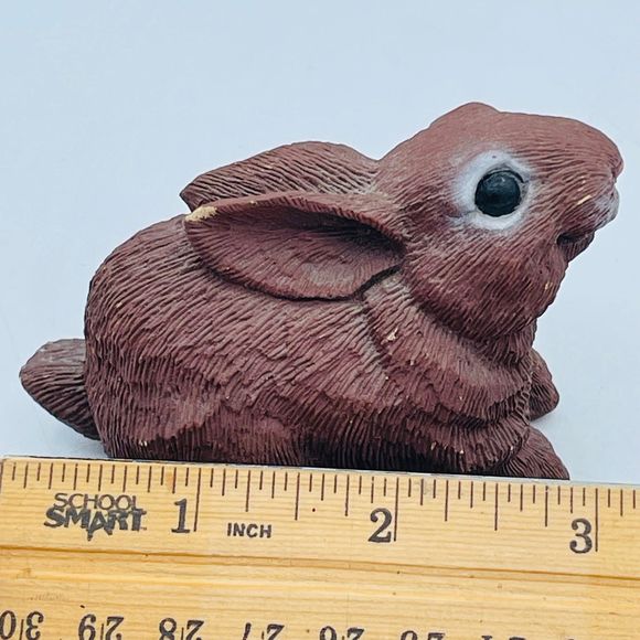 Adorable Brown Bunny Rabbit Resin Compound Figurine Don James-? - Picture 7 of 9